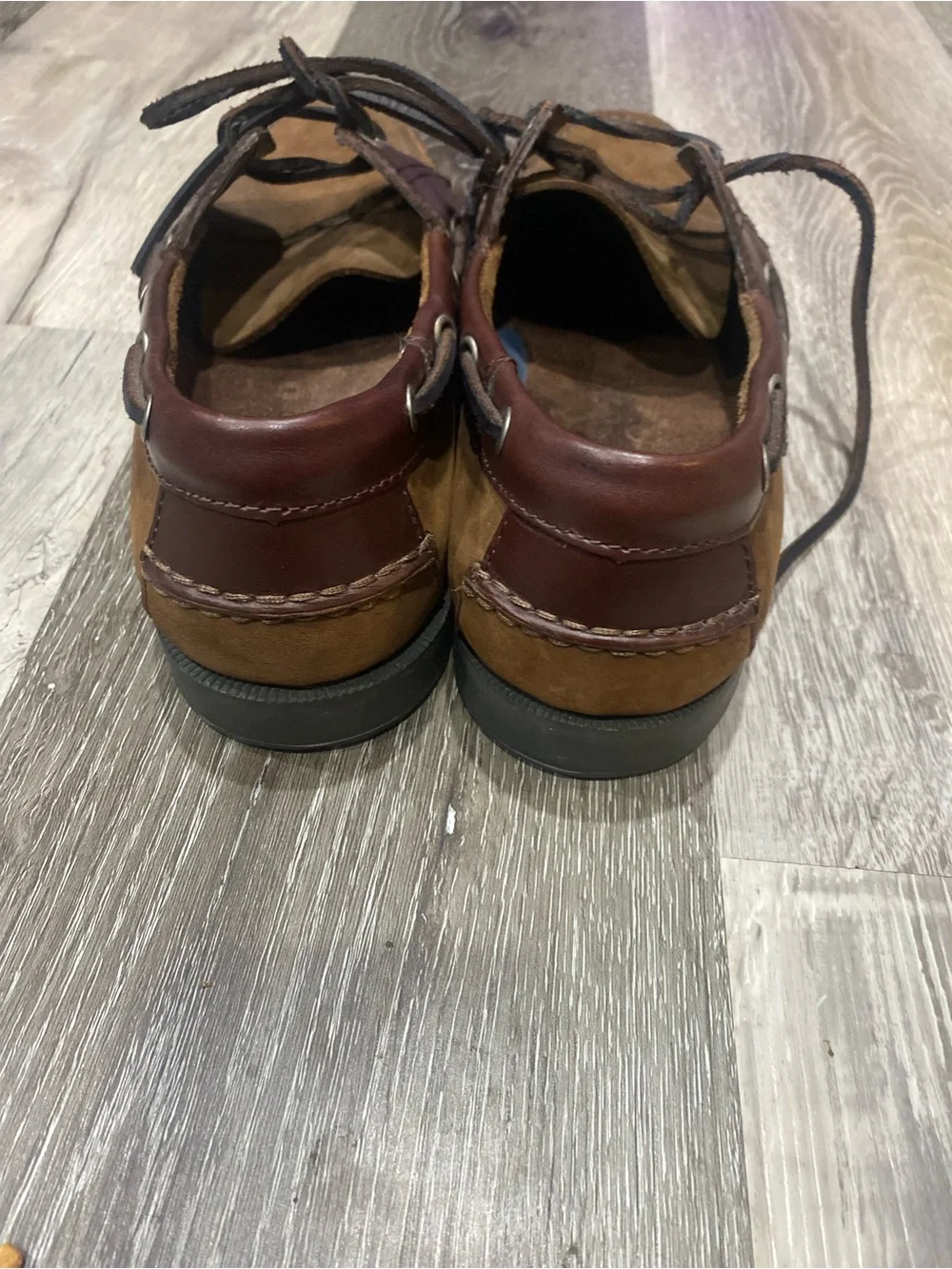 Men’s Dockers Size 11 M Two-Tone Brown Leather and Suede Boat Shoes 090-21508